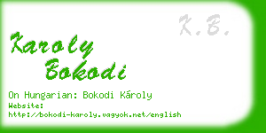 karoly bokodi business card
